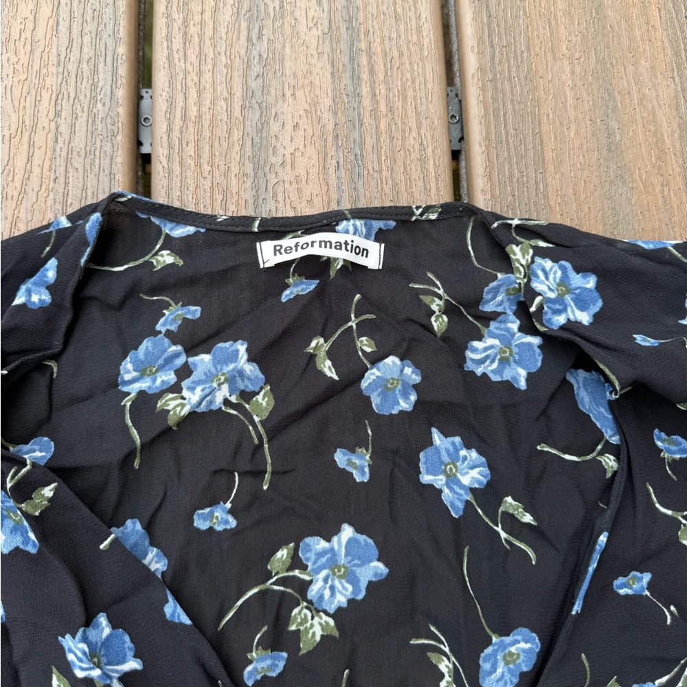 Reformation lucky floral wrap dress black vintage floral Small‎ - Picture 6 of 7